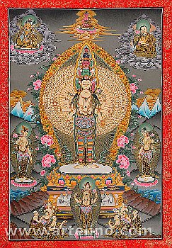 Avalokiteshvara mit tausend Armen.