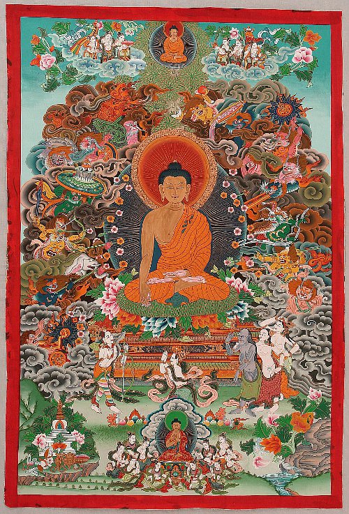 Buddha Meditating - Mara's Attack.