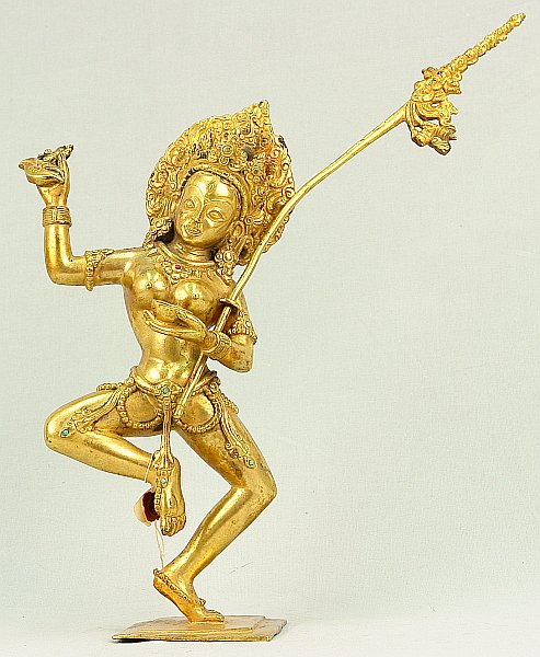 Dakini - gold-plated statue.