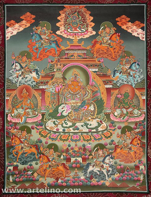 Jambhala - tibetische Thangka.