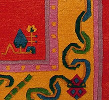 Border Detail of Tibetan Rug.