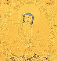 Milarepa. Detail aus Thangka.