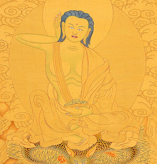 Milarepa - Detail aus einer Thangka.