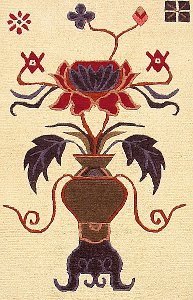 Tibetan vase - detail from Tibetan rug.