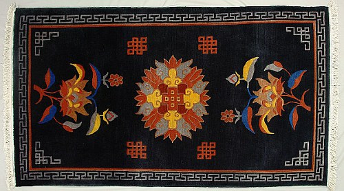 Tibetan carpet - floral design.