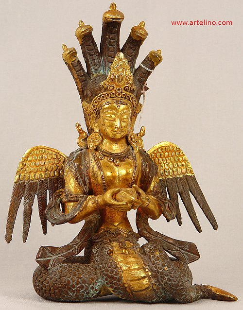Naga Kanya metal statue.