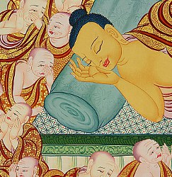 Buddha entering Nirvana.