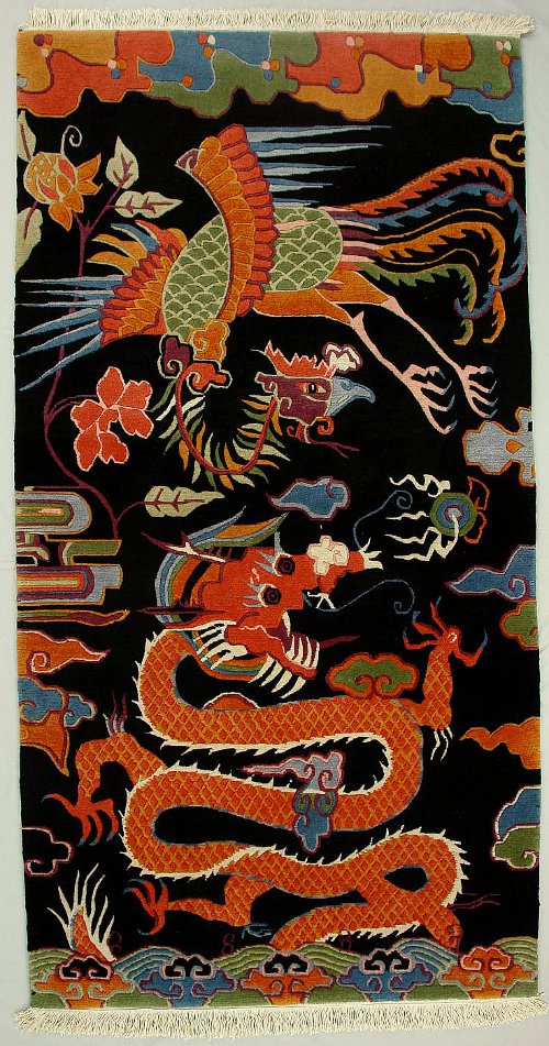 Tibetan Phoenix and Dragon Carpet