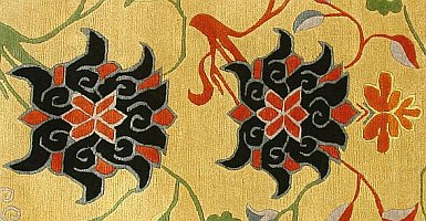 Detail from a Tibetan Floral Rug