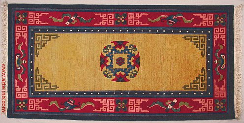 Tibet Teppich mit Einzel-Medallion.