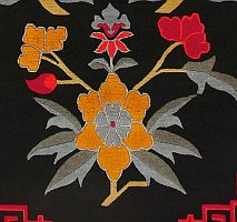 Lotus Blume und Tibet Teppich.