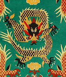 Thunder Dragon on Tibetan rug.