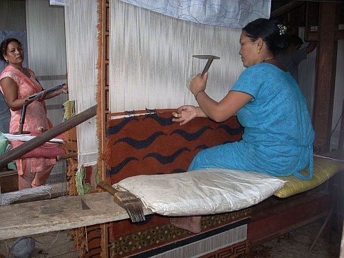 Tiger Rug on the Loom III