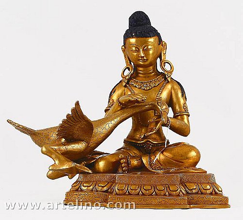 Buddha with wounded swan.