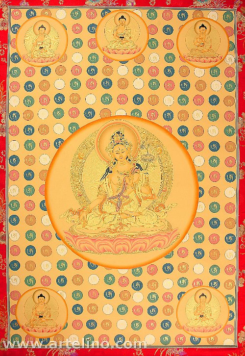 Weiße Tara - Thangka.