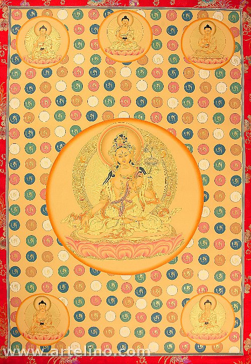 Weiße Tara - Thangka.