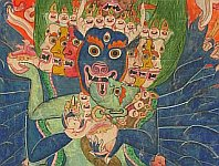 Yamantaka - Detail von alter Thangka.