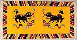 Tibet-China Teppich mit 2 Foo Hunden.