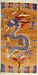 Tibetan traditional rug with dragon design.